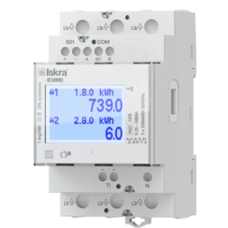 DIN rail meter  IE38MM (MID, IR, NFC, M-bus, S0, 2T, 80 A, 3-PM)
