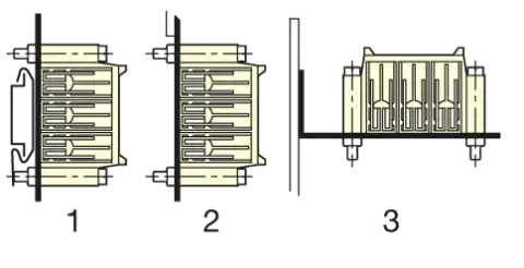 AUXIGAINE protection enclosure mounting bracket for symmetrical DIN rail mounting
