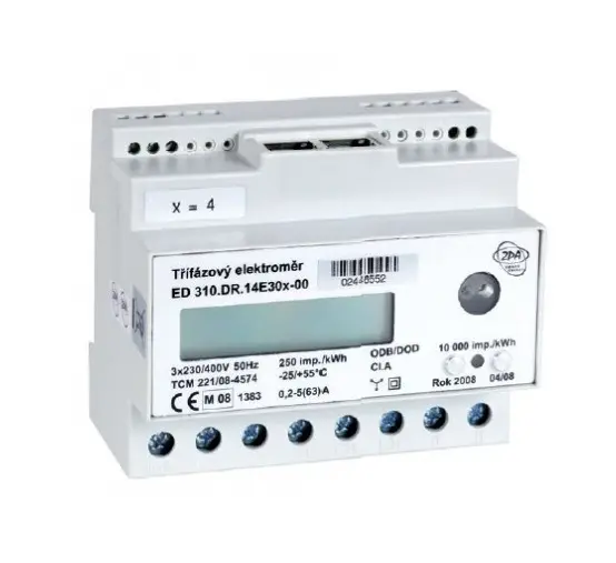 DIN rail meter  ED310.I.DB, 5(6)A, 3x230/400V, 2T, M-BUS, MID