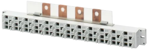DISTRIBUTION BLOCK ROW TYPE WITHOUT CONNECTORS 4 POLES 250 A