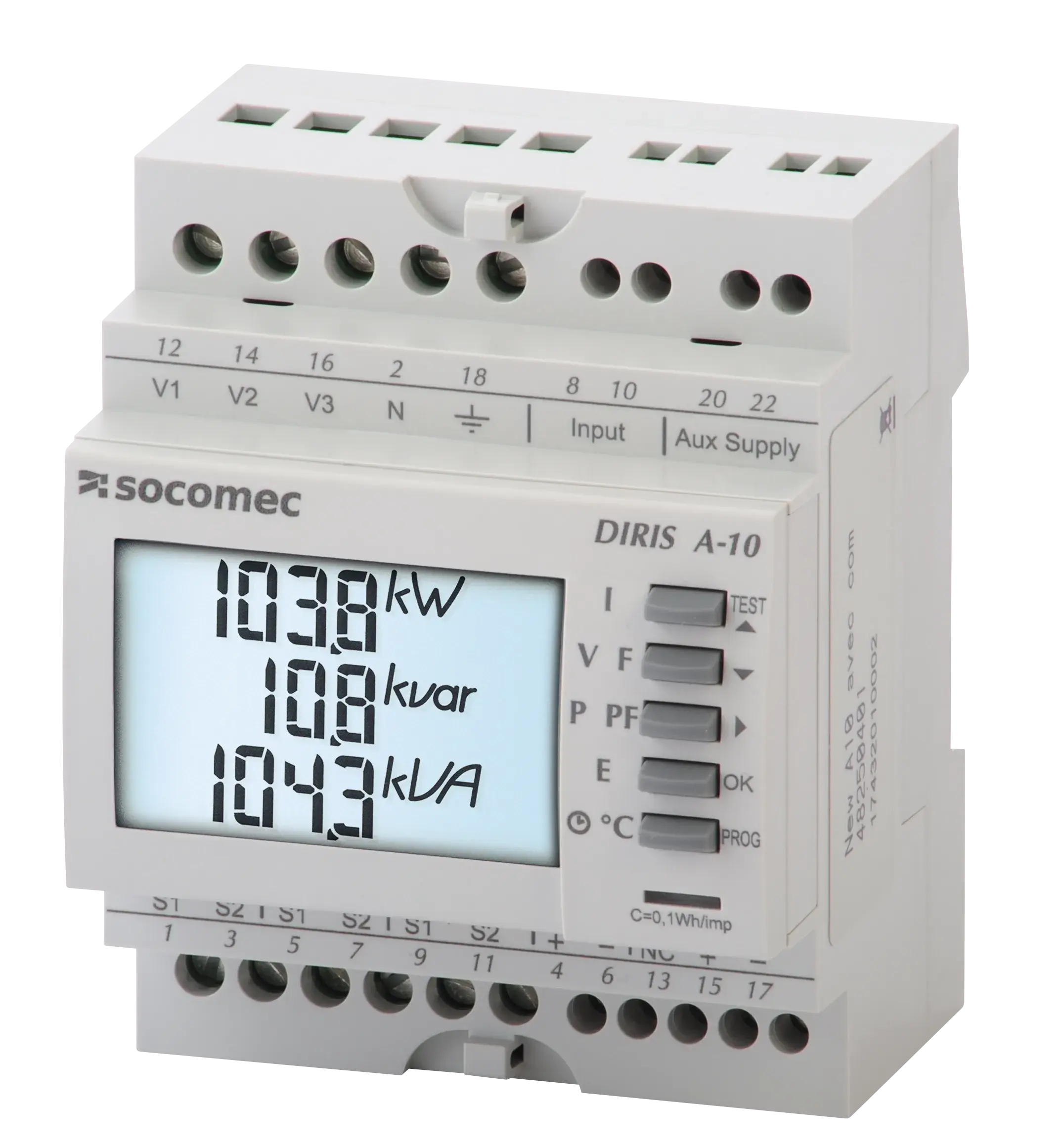 DIRIS A-10, din-liistule multimeeter, Modbus RTU, 2-T